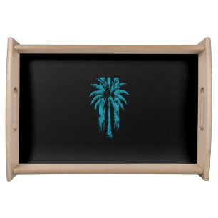 Hawaiian Beach Summer Tropical Vacation Palm Tree Serving Tray
