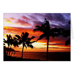 Hawaiian Beach Sunset Cards