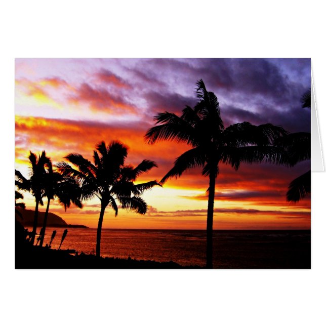 Hawaiian Beach Sunset Cards (Front Horizontal)