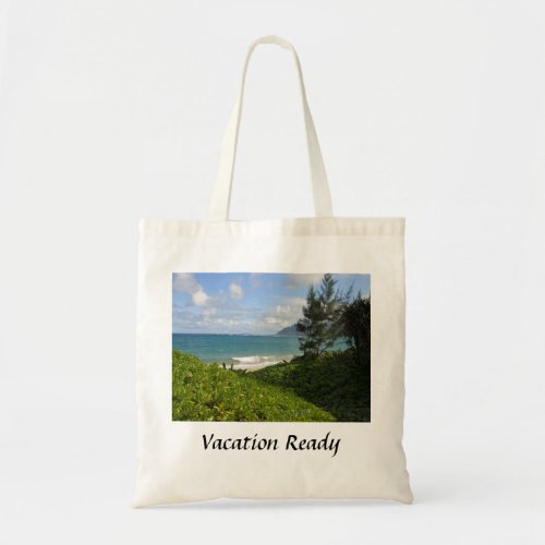 Hawaiian Beach Vacation Ready quote tote bag