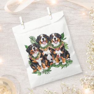 Hawaiian Bernese Mountain Dogs Flower Lei Favor Bag