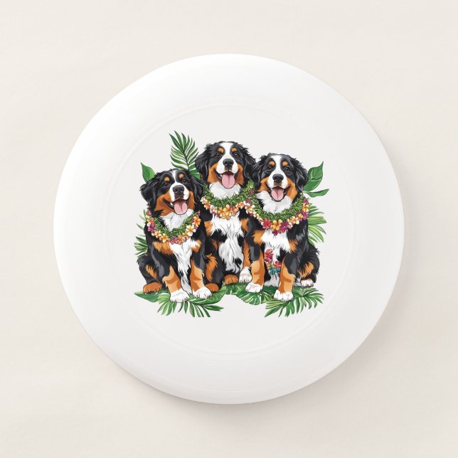Hawaiian Bernese Mountain Dogs Flower Lei Wham-O Frisbee (Front)