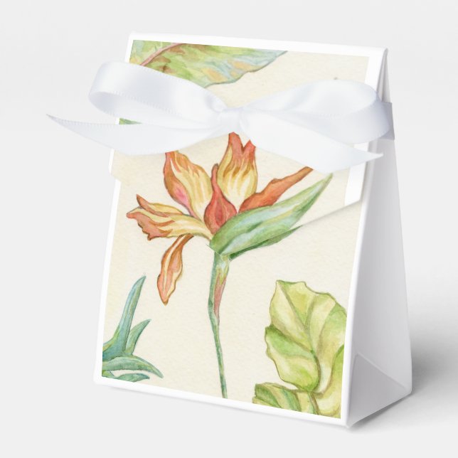 Hawaiian Bird of Paradise party favor box (Front Side)