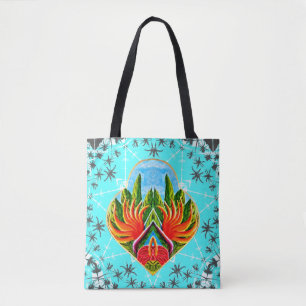 Hawaiian Birds of Paradise (Blue) Tote Bag