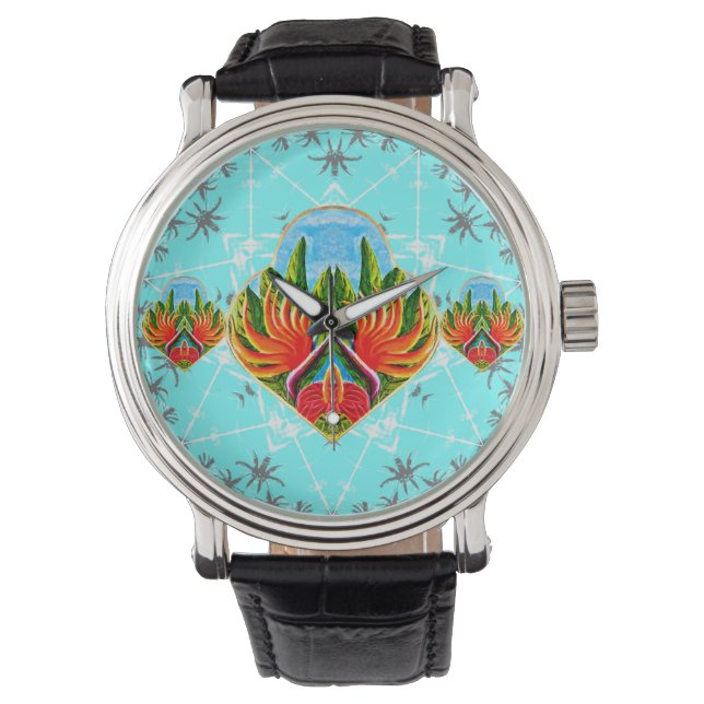 Hawaiian Birds of Paradise (Blue) Watch (Front)
