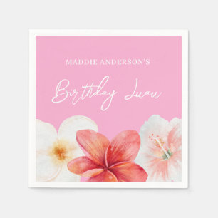 Hawaiian Birthday Paper Plate Napkins