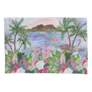 Hawaiian Bliss: Tropical Watercolor Pattern Pillow Case