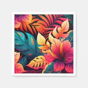 Hawaiian blossom bright floral tropical pattern  napkins