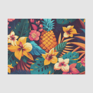 Hawaiian blossom tropical floral pineapple pattern tissue paper