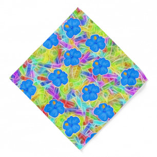 Hawaiian Blue Flowers Bandana