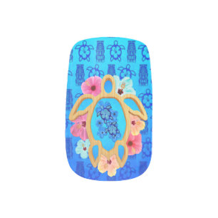 Hawaiian Blue Honu Minx Nail Art