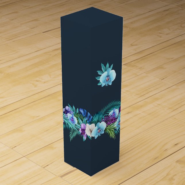Hawaiian Blue Orchid Wine Box (Front)