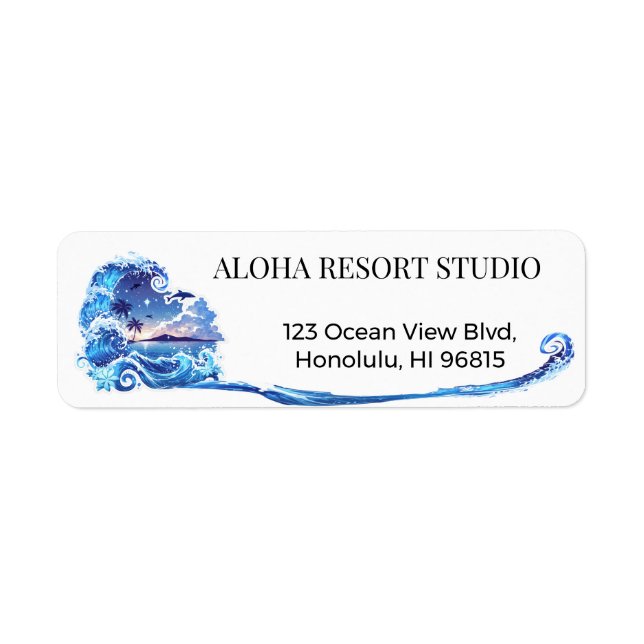 Hawaiian Blue - Reply Address Label (Front)