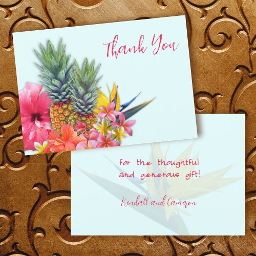 Hawaiian Bouquet Thank You Blank Note Cards