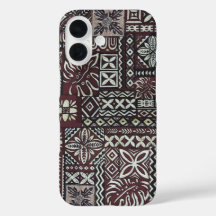 Hawaiian Breadfruit and Monstera Tapa Phone Case