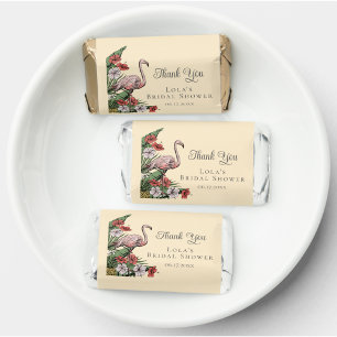 Hawaiian Bridal Shower Flamingo Hibiscus Thank You Hershey's Miniatures