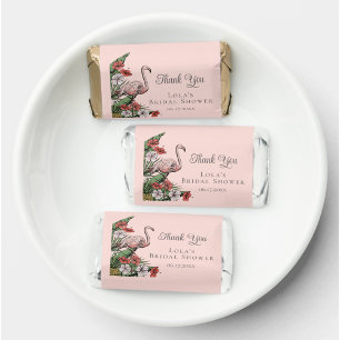 Hawaiian Bridal Shower Flamingo Hibiscus Thank You Hershey's Miniatures