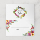 Hawaiian Bright Tropical Floral Wedding Place Card | Zazzle