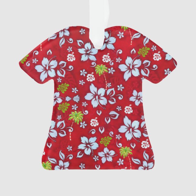 Hawaiian Christmas Aloha Shirt Print 2 Ornament (Front)