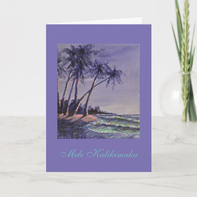 Hawaiian Christmas greetings! Holiday Card (Front)