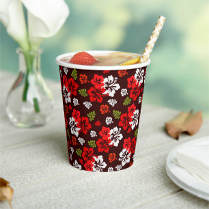 Hawaiian Christmas Hibiscus Paper Cup