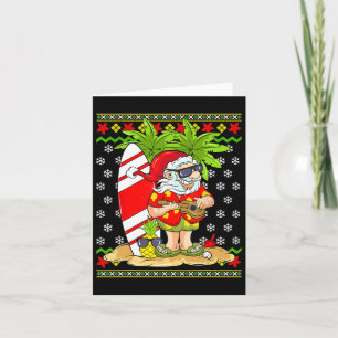 Hawaiian Christmas In July Mele Kalikimaka Santa C Card