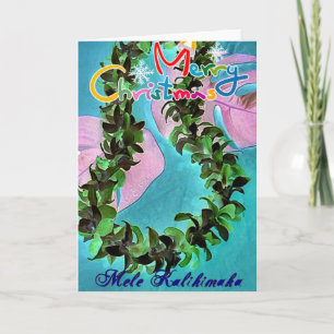 Hawaiian Christmas lei Card