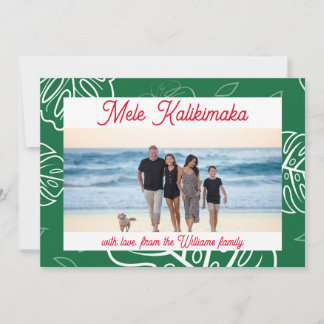Hawaiian Christmas Mele Kalikimaka customizable Holiday Card