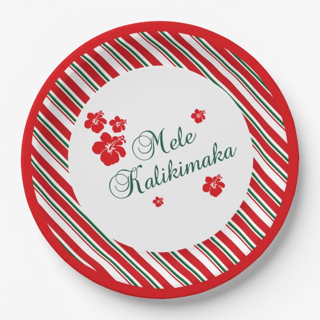 Hawaiian Christmas | Mele Kialikimaka Paper Plates (Front)