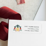 Hawaiian Christmas Pineapple Return Address Label<br><div class="desc">Tropical chic holiday return address labels feature a Christmas pineapple illustration flanked by holiday greenery,  holly leaves and red poinsettia flowers. Personalize with your return address aligned at the right in chic off-black lettering.</div>