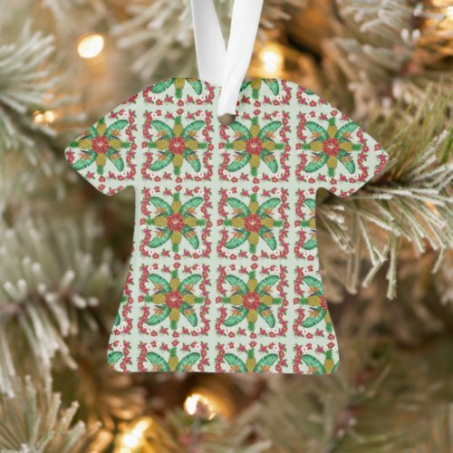 Hawaiian Christmas Quilt Shirt Ornament