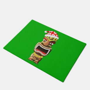 Hawaiian Christmas Santa Tiki Doormat