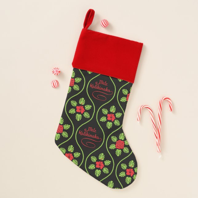 Hawaiian Christmas Snowflake Stocking (Front)