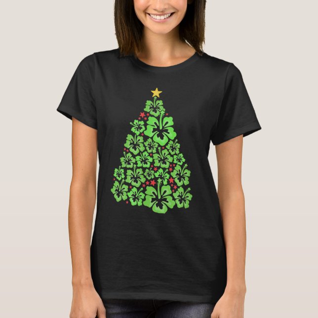 Hawaiian Christmas Tree Mele Kalikimaka Hawaii Tro T-Shirt (Front)