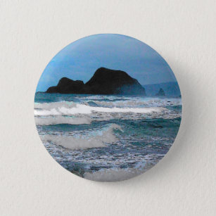 Hawaiian Coast Blue Sky Pinback Button