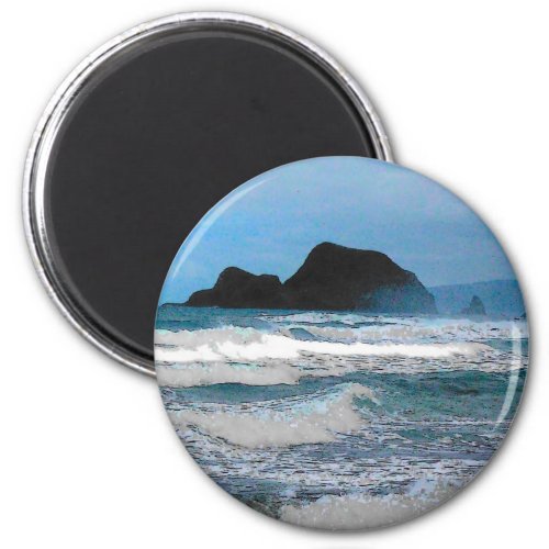Hawaiian Coast Island Blue Sky Photo Magnet