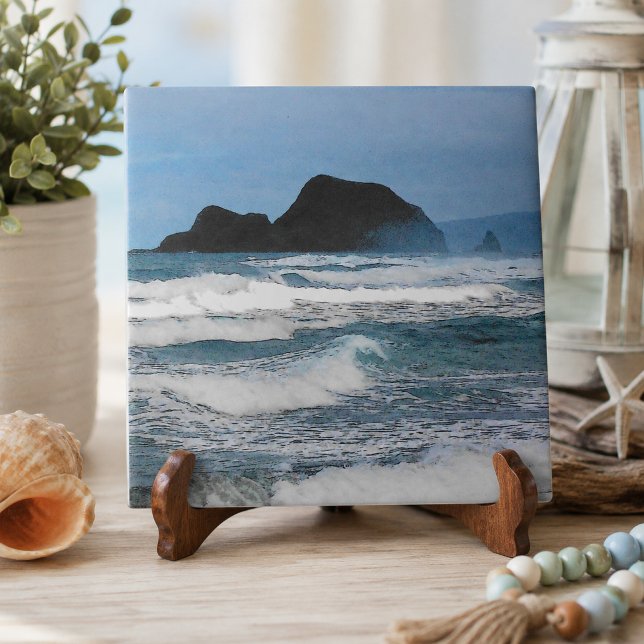 Hawaiian Coastal Island Ocean Tropical Paradise Ceramic Tile (Hawaiian Coastal Island Ocean Tropical Paradise Ceramic Tile)