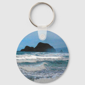 Hawaiian Coastal Island Ocean Tropical Paradise Keychain