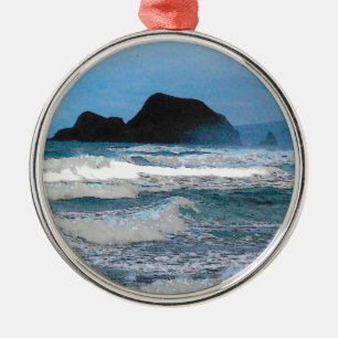 Hawaiian Coastal Island Ocean Tropical Paradise Metal Ornament