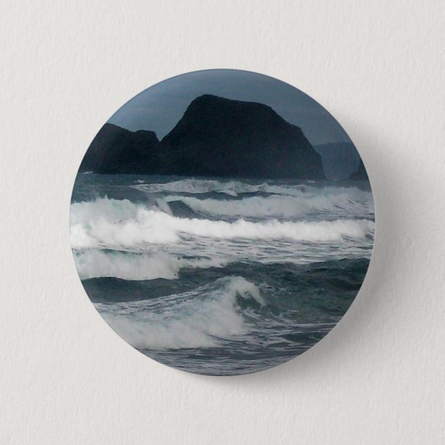 Hawaiian Coastal Island Ocean Tropical Paradise Pinback Button (Front)