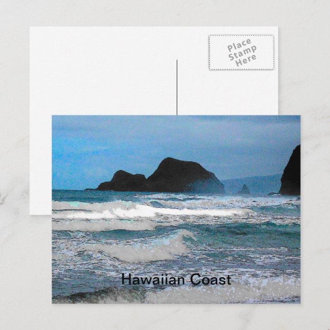 Hawaiian Coastal Island Ocean Tropical Paradise Postcard (Front/Back)