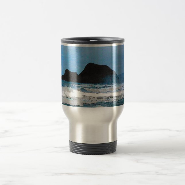 Hawaiian Coastal Island Ocean Tropical Paradise Travel Mug (Center)