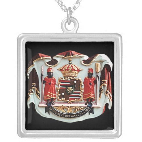 Hawaiian Coat of Arms Silver Plated Necklace