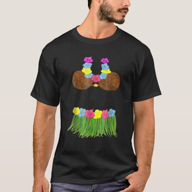 Hawaiian Coconut Bra Funny Cool Halloween Costume T-Shirt (Front)