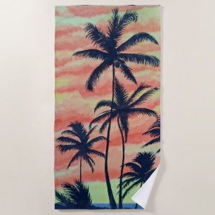 Hawaiian Coconut Palms Beach Towel