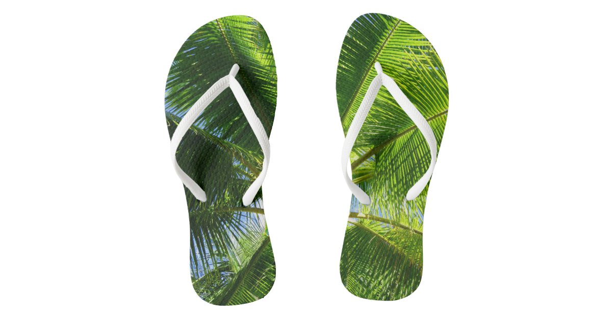 Hawaiian Coconut Palms Flip Flops | Zazzle.com