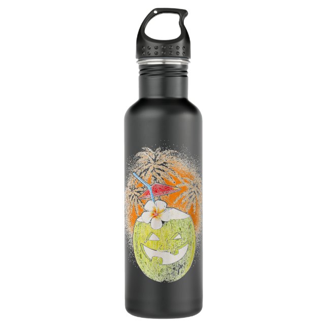 Hawaiian Coconut Shell Bra Funny Halloween Party Stainless Steel Water Bottle (Front)