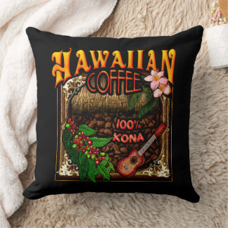 Hawaiian Coffee Throw Pillow