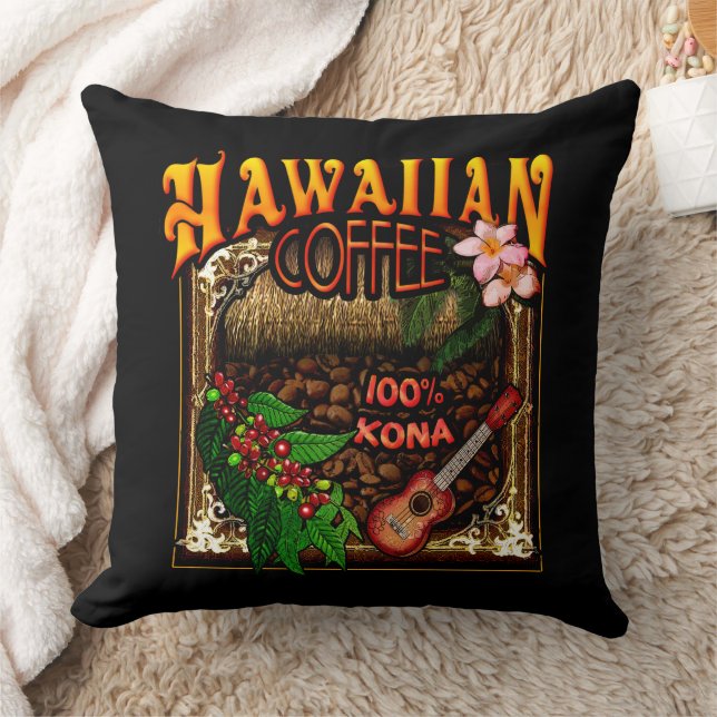 Hawaiian Coffee Throw Pillow (Blanket)