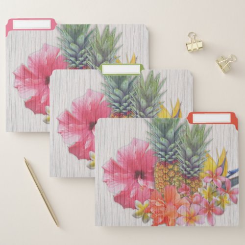 Hawaiian Collection Flowers Pineapple File Folder